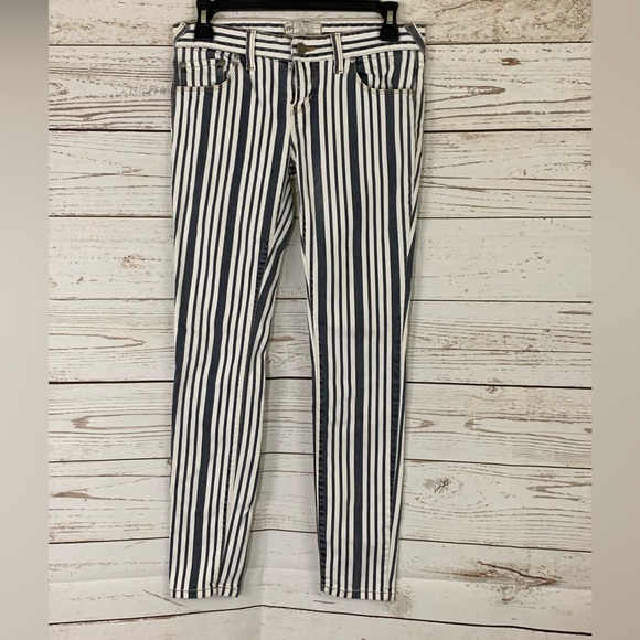 Free People Conductor Stripe low rise skinny pant jeans - Picture 9 of 10